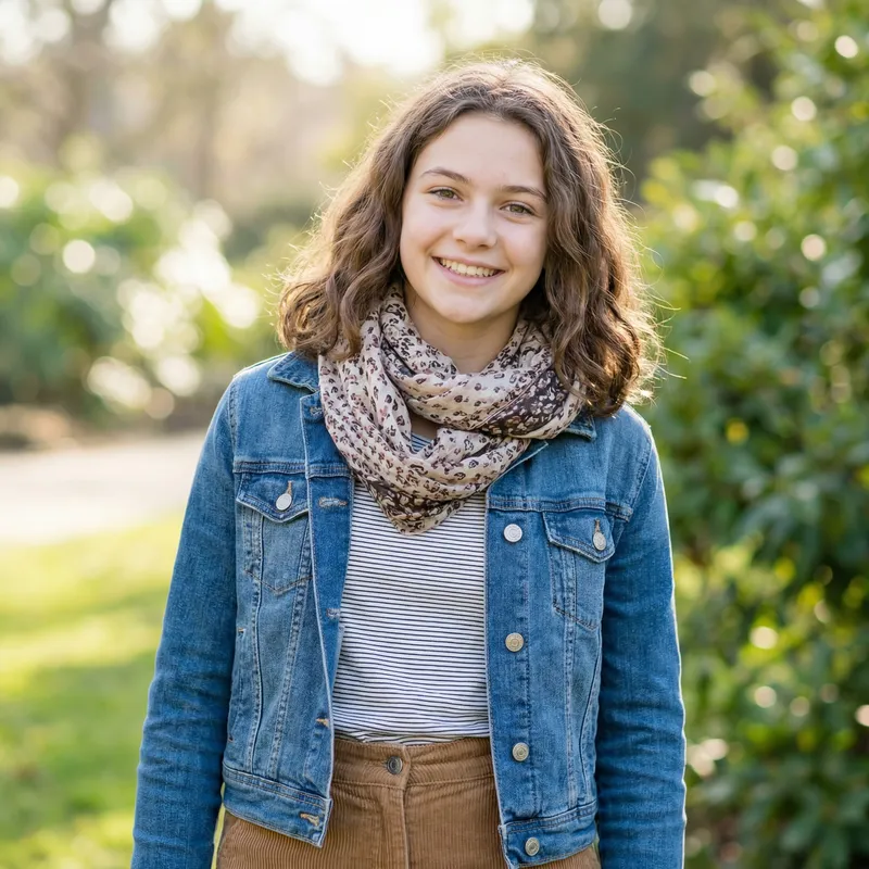 Adorable Teenage Girl with Brunette Long Hair | Trendy Style Adorable Teenage Girl with Brunette Long Hair | Trendy Style