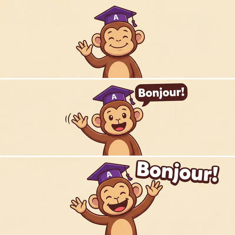 Cheerful Graduation Monkey Logo Animation