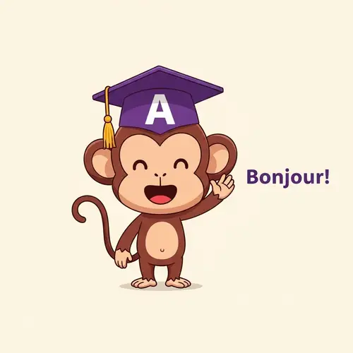 Cheerful Graduation Monkey Logo Animation