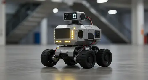 Small Four-Wheeled Robot - 4K