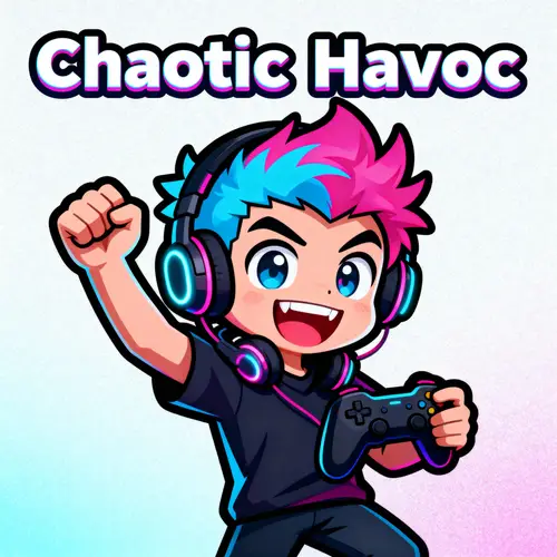 Chaotic Havoc: Vibrant Gaming Mascot Design