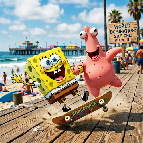 SpongeBob's Skateboard Adventure with Patrick
