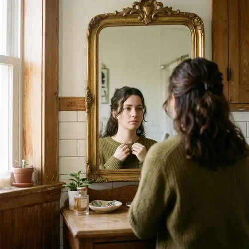 Reflection of a Woman in the Mirror