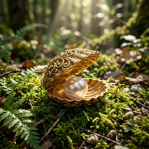 Pearl in Golden Shell - A Natural Wonder