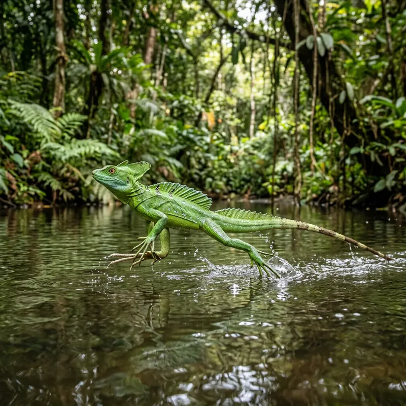 Lizard Walking on Water - Unbelievable Image