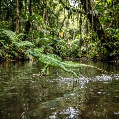 Lizard Walking on Water - Amazing Sight in Nature