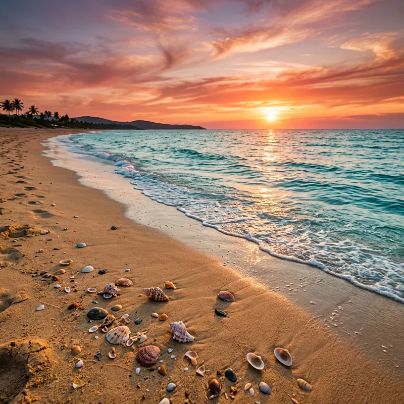 Sunny Beach and Sea View Wallpaper | Relaxing Coastal Scene