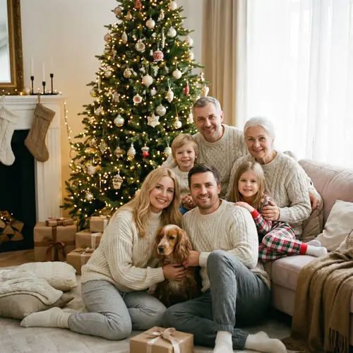 Cozy Family Christmas Photo Ideas