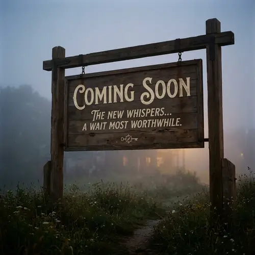 Mysterious 'Coming Soon' Sign in Enveloping Fog