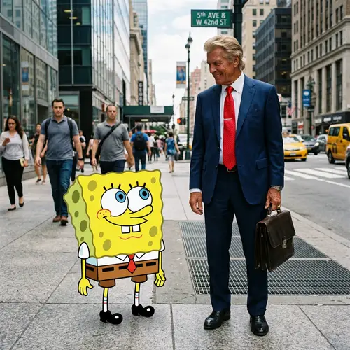 SpongeBob Meets Trump: A Quirky Cartoon Encounter