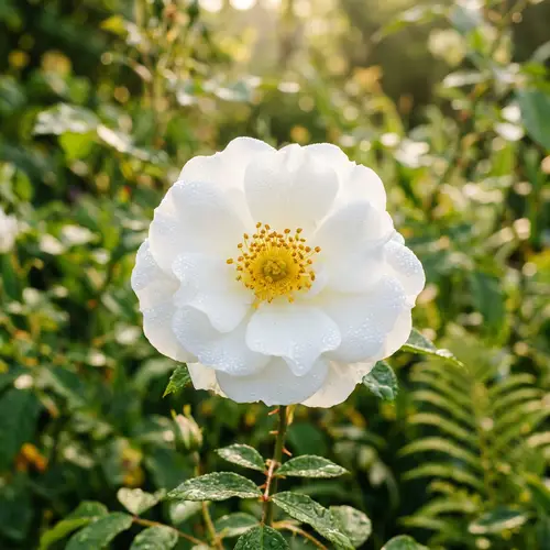 Radiant White Blossom in Golden Morning Light