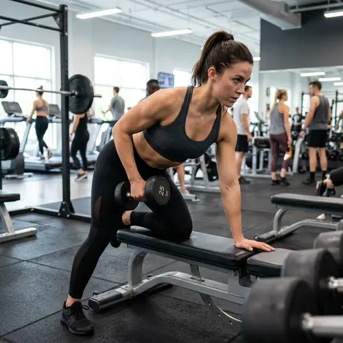 Fit Brown-Haired Woman at the Gym