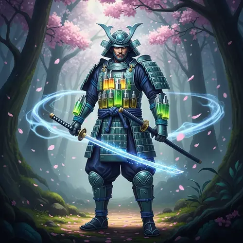 Mystical Samurai: Guardian of Nature’s Elixirs