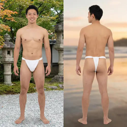 Fundoshi: A Full Body View from Front and Back