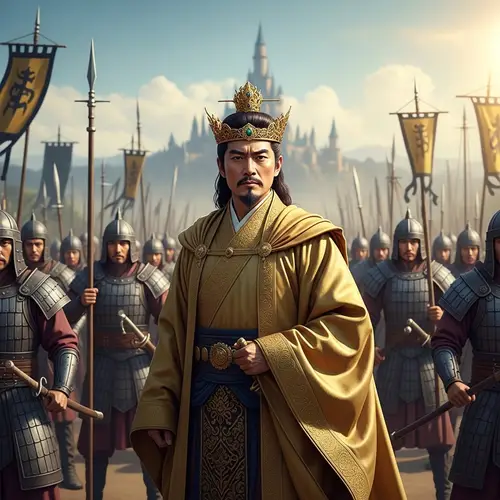 Asian King with Army - Epic Fantasy Art