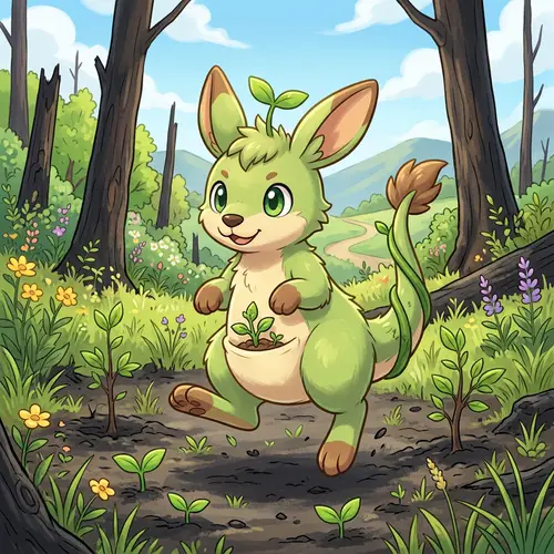 Sproutaroo: Nature-Inspired Pokémon Character Design