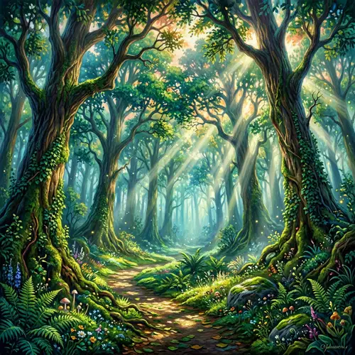 Enchanting Mystical Forest Art - Dreamy Landscape