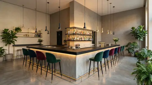 Sophisticated 140 sqm Bar Interior Design Visualization