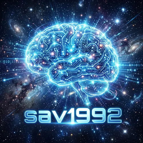 Artificial Intelligence Glowing Digital Brain - Sav1992