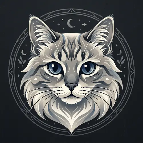 Iconic Cat Illustration: Sophisticated & Cute Feline Design