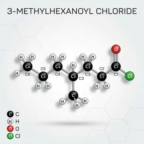 Molecular Structure of 3-Methylhexanoyl Chloride