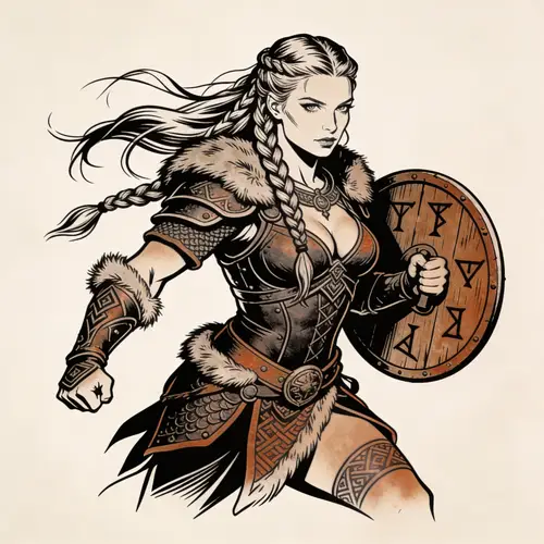 Nordic Valkyrie Forearm Tattoo Design