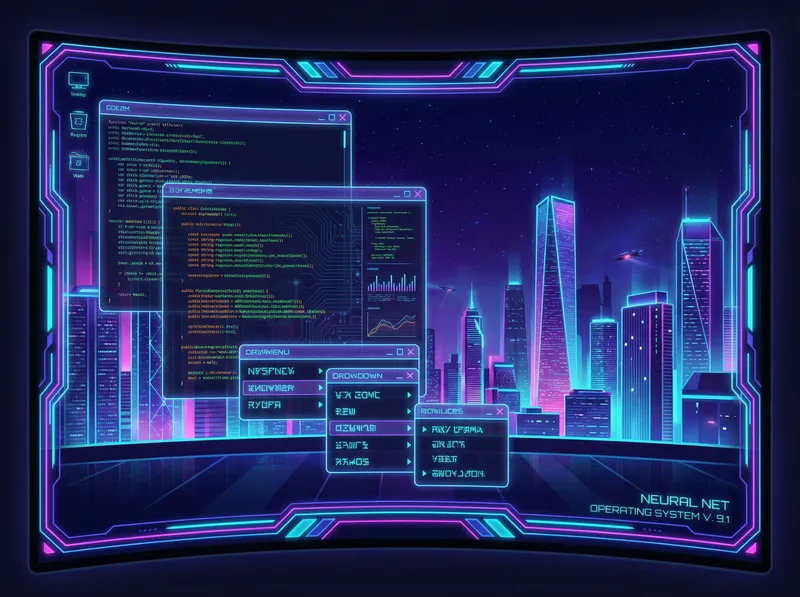 Futuristic Cyberpunk OS Interface Digital Art Futuristic Cyberpunk OS Interface Digital Art