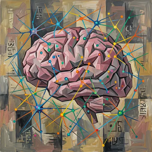 Abstract Neuroscience Art: Brain & Neuron Connections | Pre-1912 Style