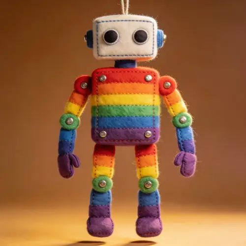 Rainbow Robot Puppet - Colorful Fun for Kids