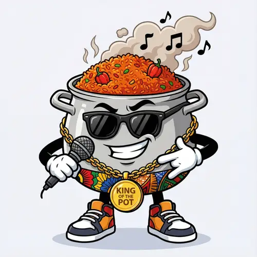 Jollof Rice Cartoon Mascot: Fun & Stylish