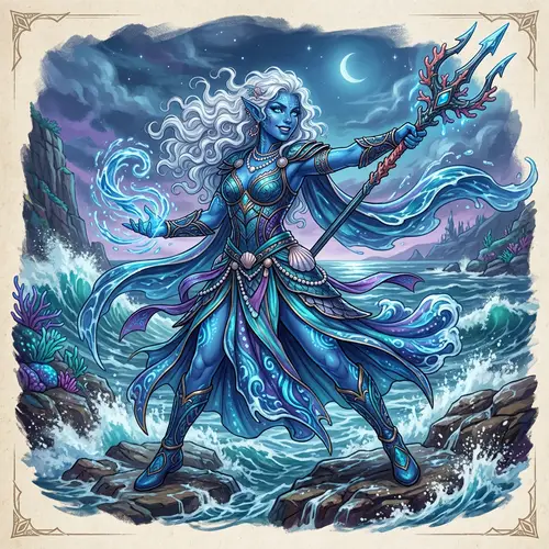 Fantasy Sea Elf Character Illustration