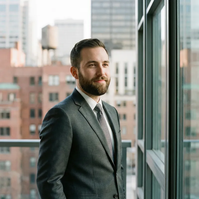 Confident Businessman Portrait in Modern Suit