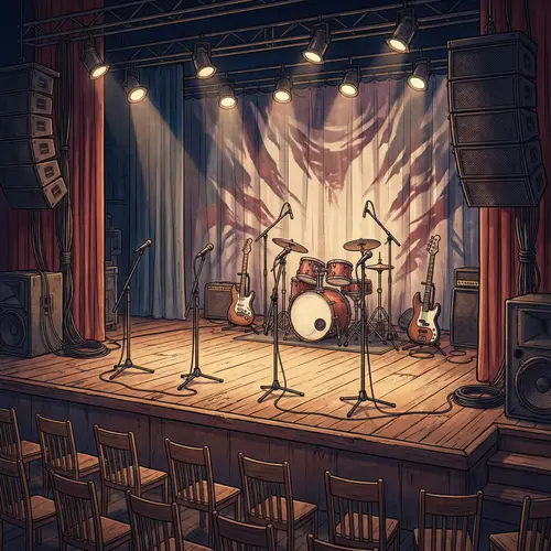 Stage Setup for a 4-Person Music Band