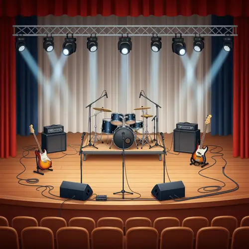 Stage Setup for a 4-Person Music Band