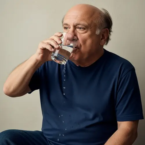 Danny DeVito Enjoying Water - Refreshing Moment