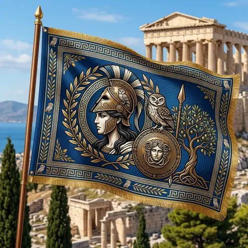 Athena Patrol Flag Design | Ancient Greek Goddess Theme