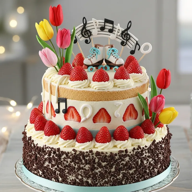 Tulip Cake Design: Two-Tiered Delight