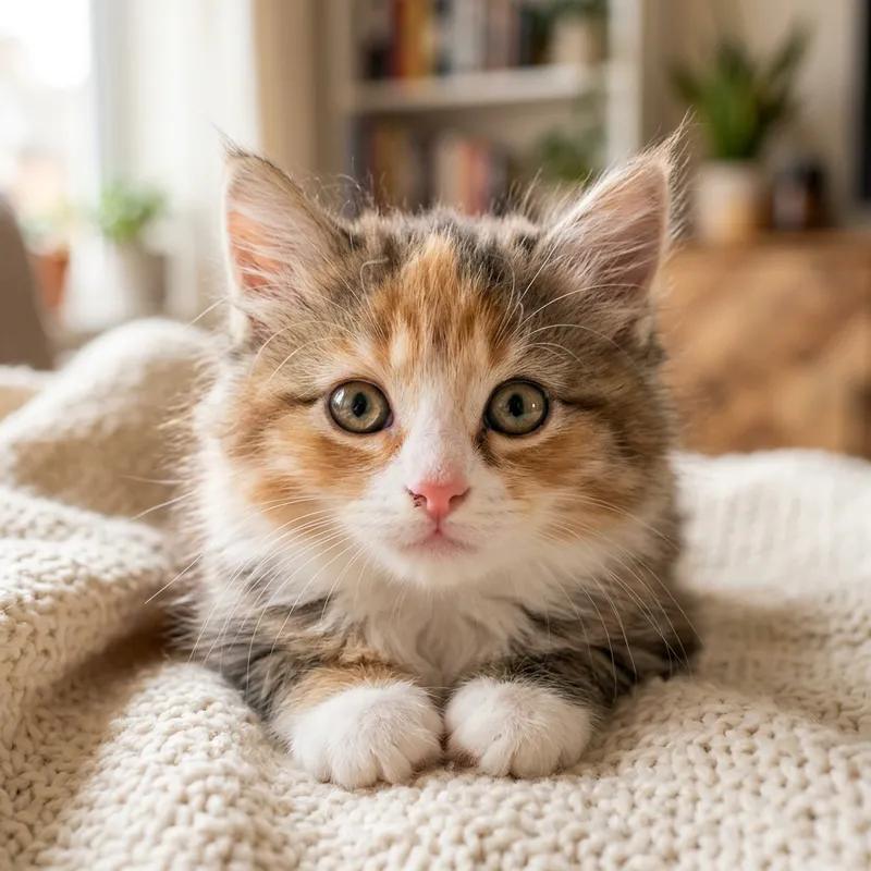 Cutest Cat with Fluffy Fur and Stunning Eyes