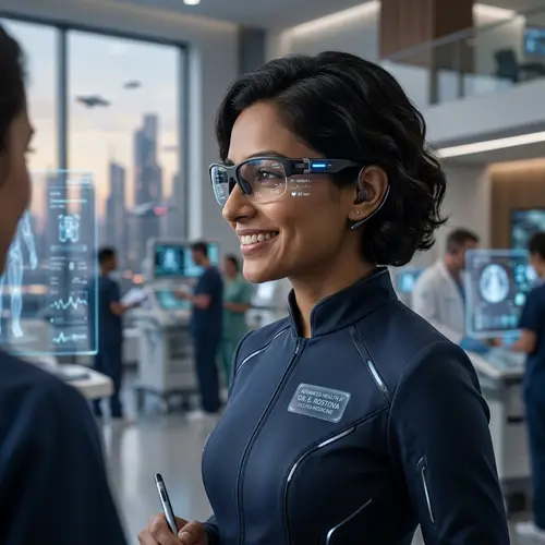 Futuristic Female Doctor with Advanced Glasses