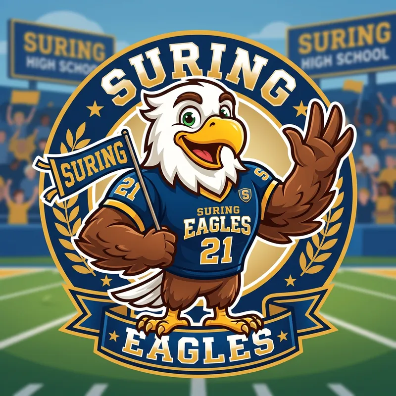 Friendly Eagle Mascot for Suring Eagles