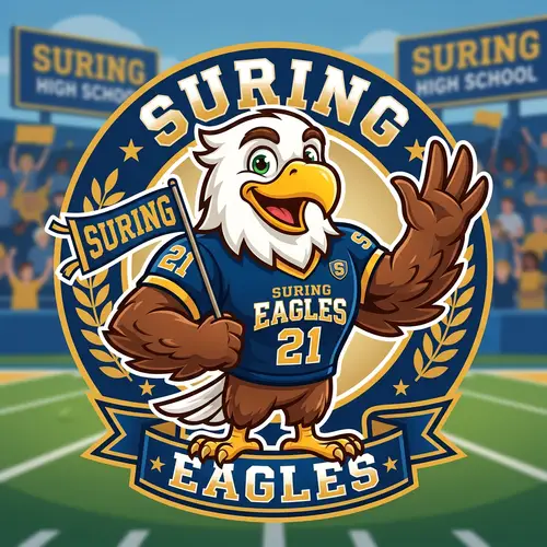 Friendly Eagle Mascot for Suring Eagles