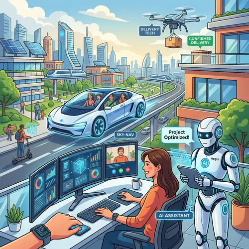 Cutting-Edge Technology Illustration