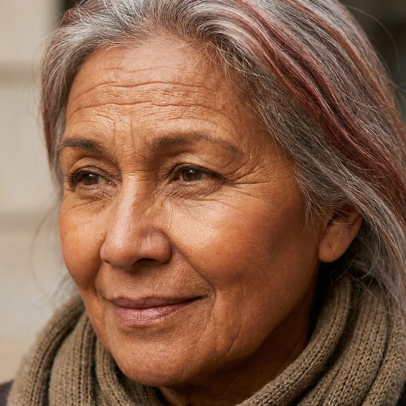 Female Portrait: Facial Wrinkles on Forehead