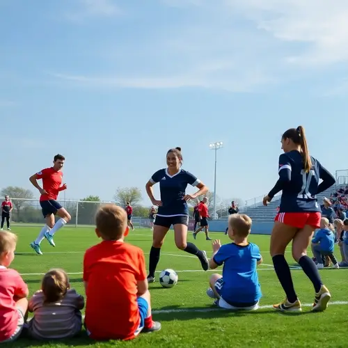 Exciting Football Match: Kids Cheer for Players