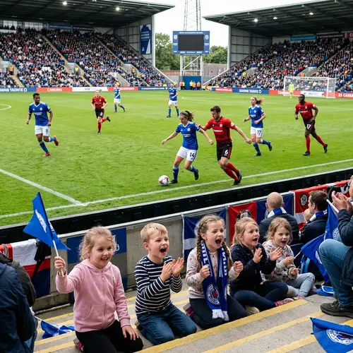 Exciting Football Match: Kids Cheer for Players