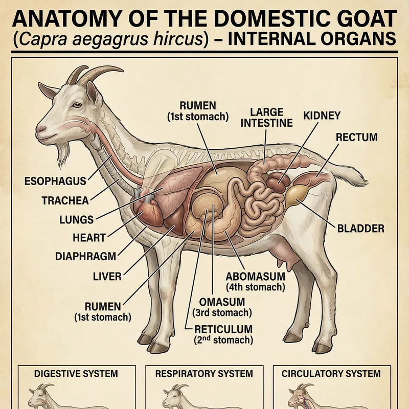 Goat Anatomy: Detailed Internal Organs Diagram Goat Anatomy: Detailed Internal Organs Diagram