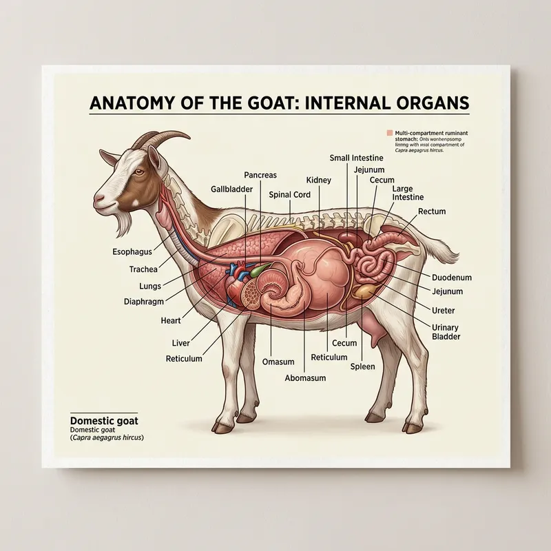 Detailed Goat Anatomy Illustration - Educational Diagram Detailed Goat Anatomy Illustration - Educational Diagram