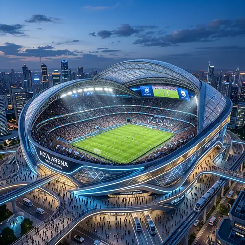 Futuristic Football Stadium for 100,000 Fans