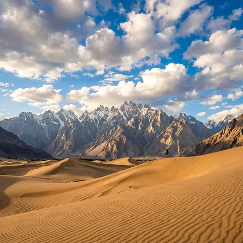 Majestic Mountains and Sand Dunes Landscape