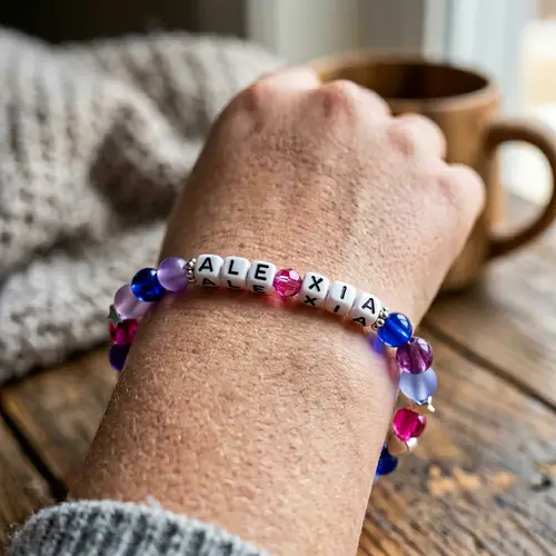 Alexia Beaded Bracelet in Blue, Purple, and Pink